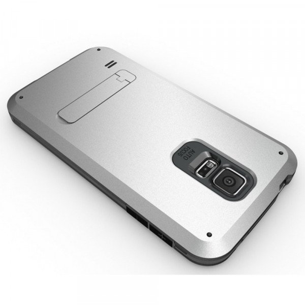 Wholesale Samsung Galaxy S5 Strong Armor Hybrid with Stand (Silver)